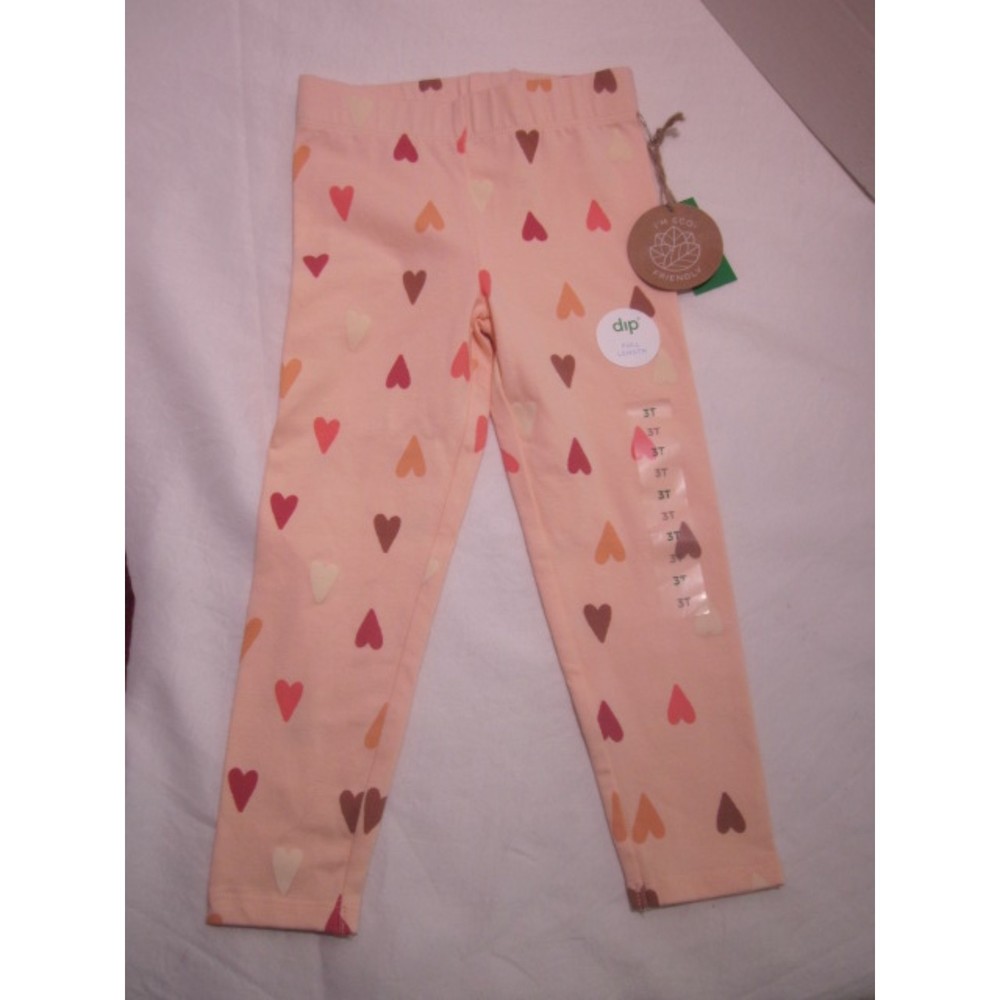 Dip Toddler Girls size 3T Toddler Legging Pink Hearts Elastic Waist Full Length
